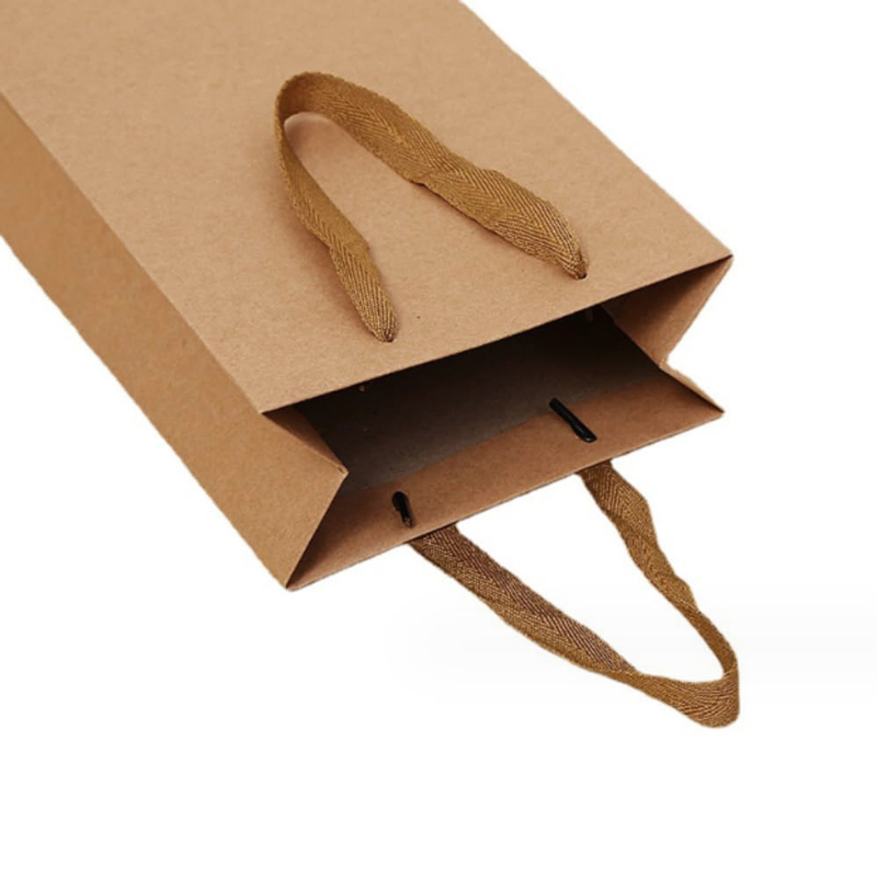 Paper Wine Bags Single Bottle 110x350mm Brown - 50/Pack - dimensions